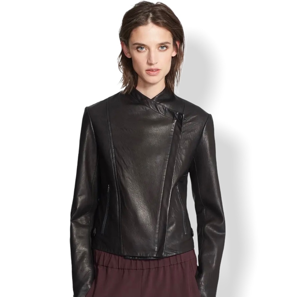 Theory Phelan Leather Jacket Black, Med, MSRP $995